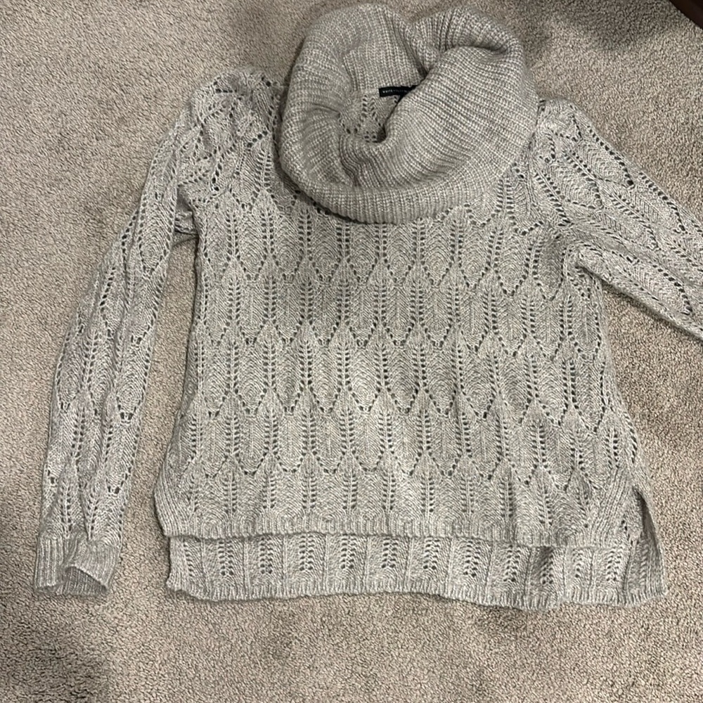 White House Black Market lurex cowl neck Sweater